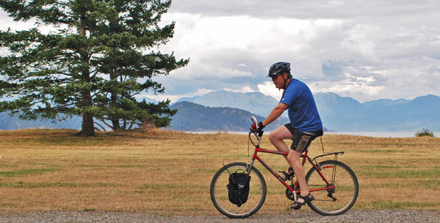 Cycling on Quadra Island, British Columbia, Canada