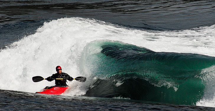 Surf Kayaking, Okisollo Wave, Quadra Island, British Columbia, Canada